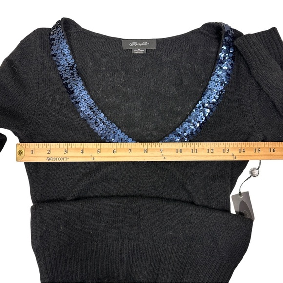 Cashmere Sequined Christopher Fischer  Sweater Black Mob Wife esthetic Size XS-S - Picture 9 of 11